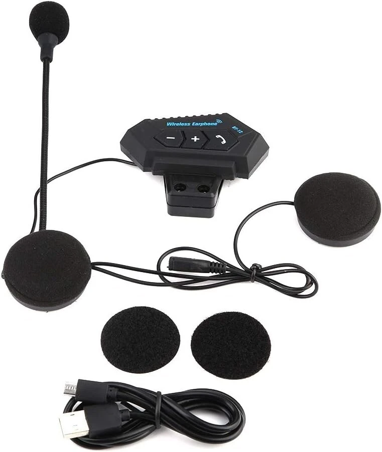 Dewinlvd motociklo ausinės, bt šalmo ausinių garsiakalbis motociklo ausinės bluetooth v5.0 palaiko laisvų rankų įrangą intercom motociklo balso raginimo funkcija