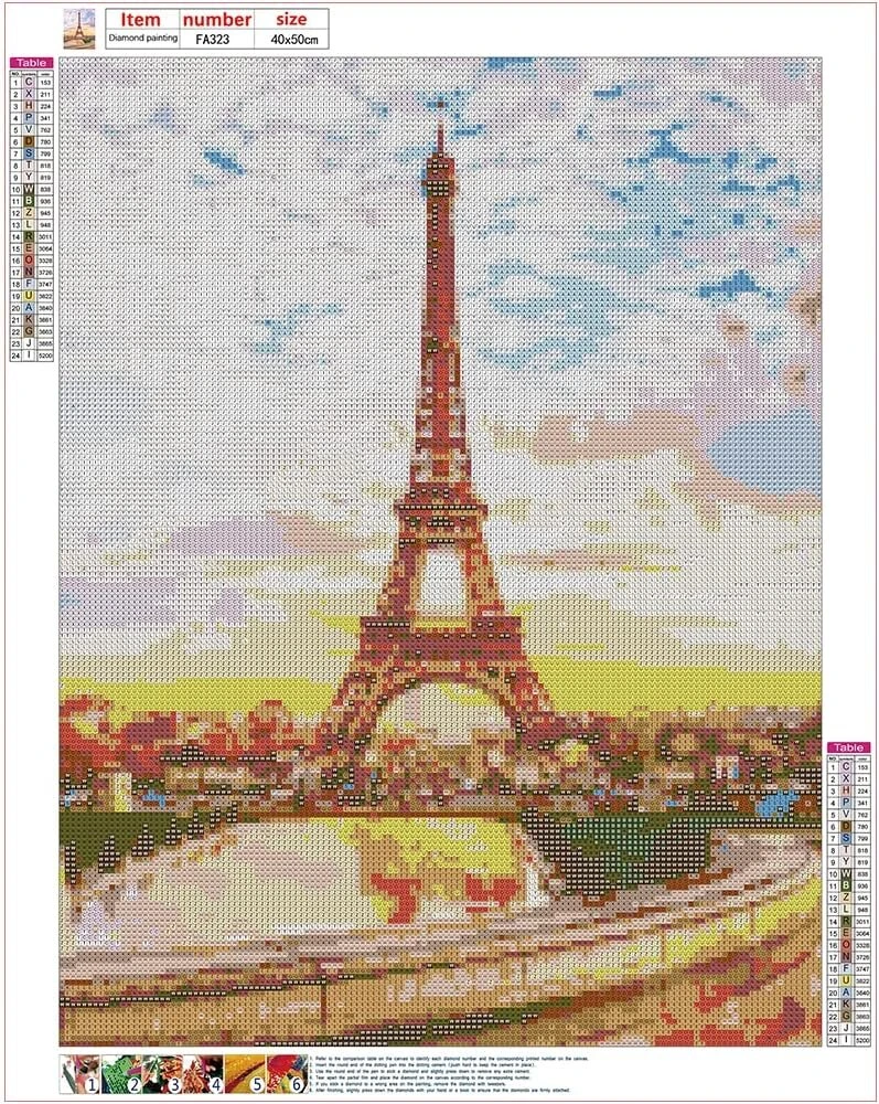 Diamond tapyba kvadratiniais akmenukais 40 x 50 cm „pasidaryk pats“ 5d diamond tapybos rinkiniai 5d diamond tapyba pagal skaičius drobė didelis peizažas eifelio bokštas paryžiaus saulėlydis paveikslai siuvinėjimui kryželiu