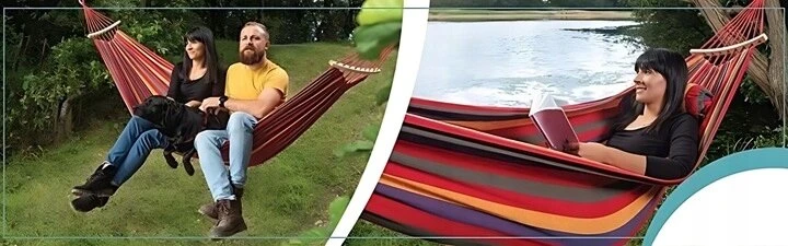 DIDELIS SODO HAMAKAS STIPRI DVIVIETĖS SŪPYNĖS PAKABINAMOS 2 ASMENŲ XL + KREPŠYS