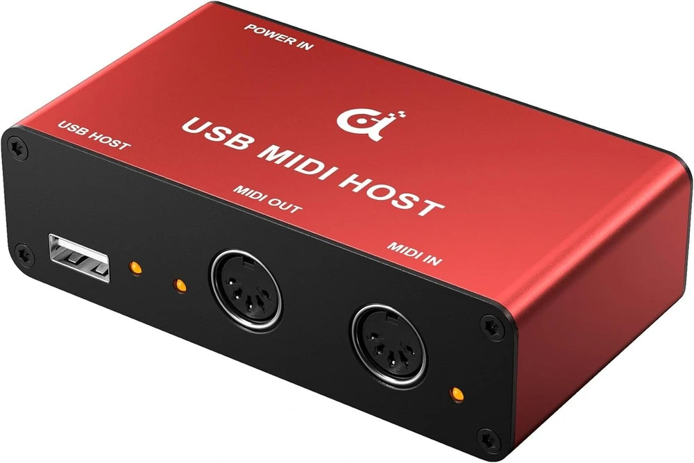 Digitallife autonominis Usb Midi host tiltelio įrenginys - 1 įėjimas/1 išėjimas 5-pin Din Midi sąsajos, Led ekranas, metalinis, raudonas (nereikalauja kompiuterio)