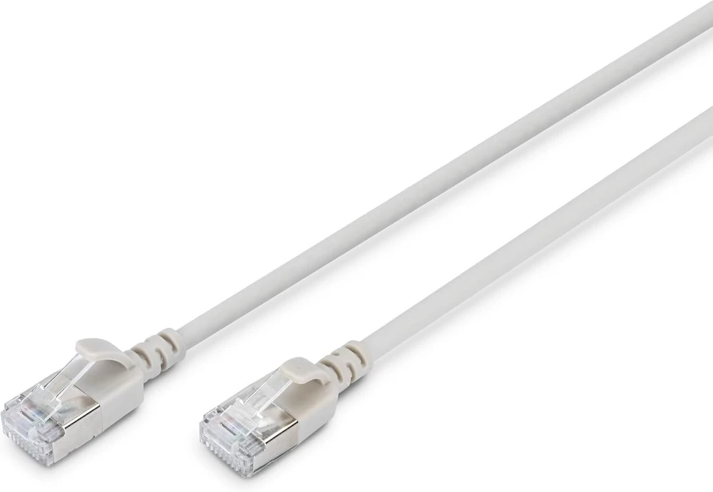 Digitus Lan Cat 6a kabelis - 0,5 m - plona versija Awg 32/7 - 10 Gbps - Rj45 tinklo kabelis - F/ftp - Poe+ - Lszh - suderinamas su Cat7, Cat6, Cat5e - pilkas