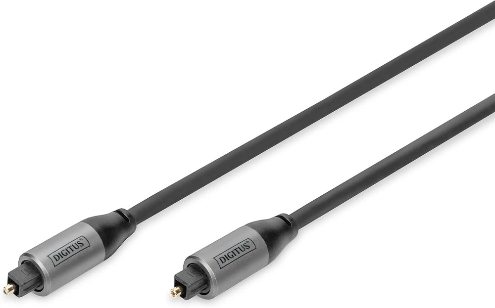 Digitus optinis audio kabelis - Toslink į Toslink - Spdif - šviesolaidinis kabelis - 3 m - juodas - stereosistemoms, namų kinui, soundbar'ui, kompiuteriui, Ps4, XBOX