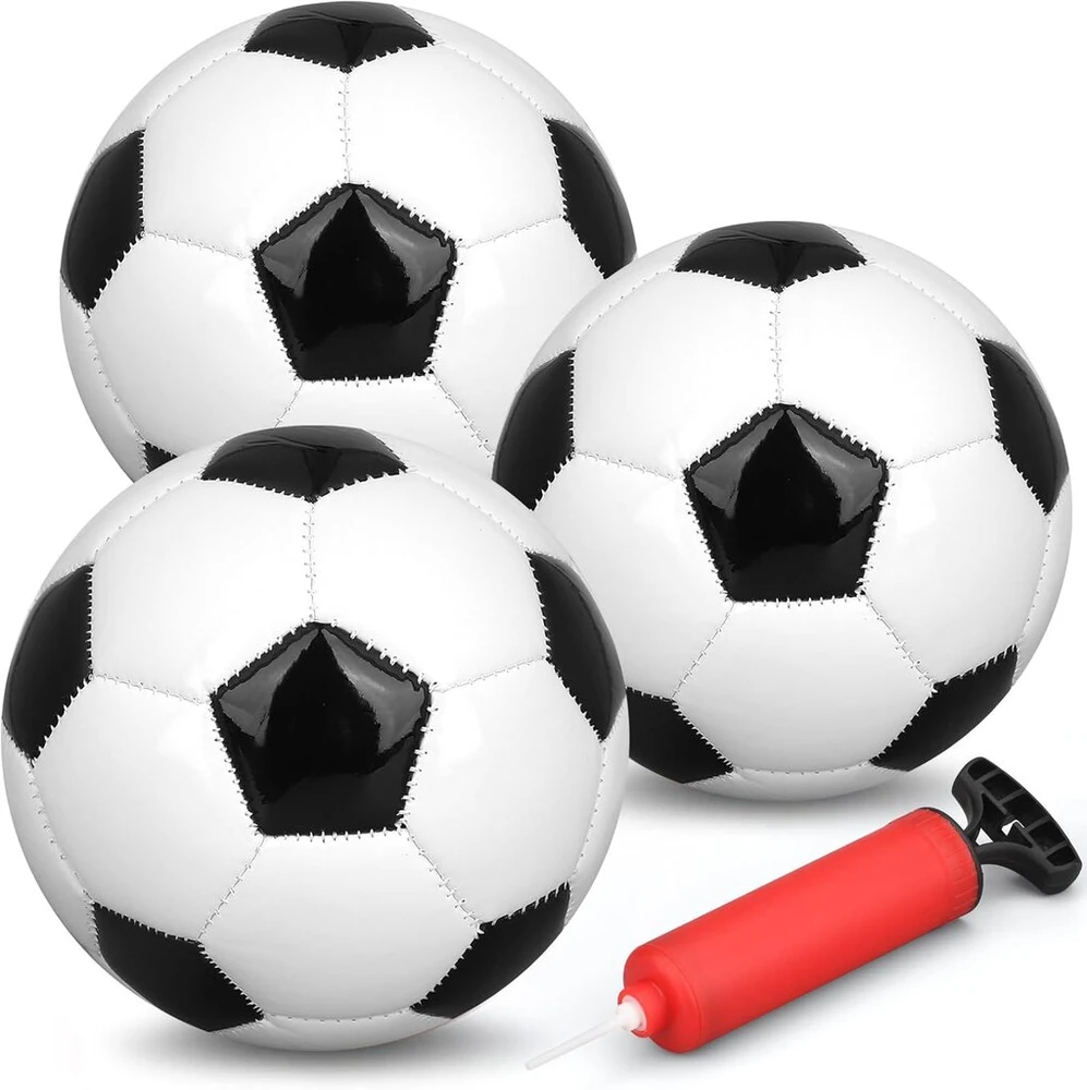 Dilabnda 14 cm mini futbolo kamuolys su pompa, futbolo kamuoliai vaikams nuo 2-8 metų, futbolo žaidimas Velykų gimtadienio dovanos vaikams berniukams mergaitėms 3+ metų (3 vnt.)