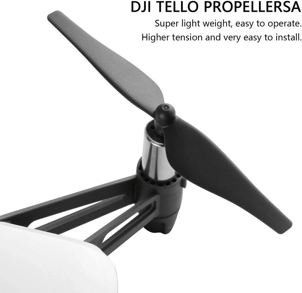 Dilwe Tello sraigtasparnis, greito atjungimo - aukščiausios kokybės anglies pluoštas - dronų sraigtų rinkinys, skirtas Tello dronui, 2 poros/rinkinys (juodas)