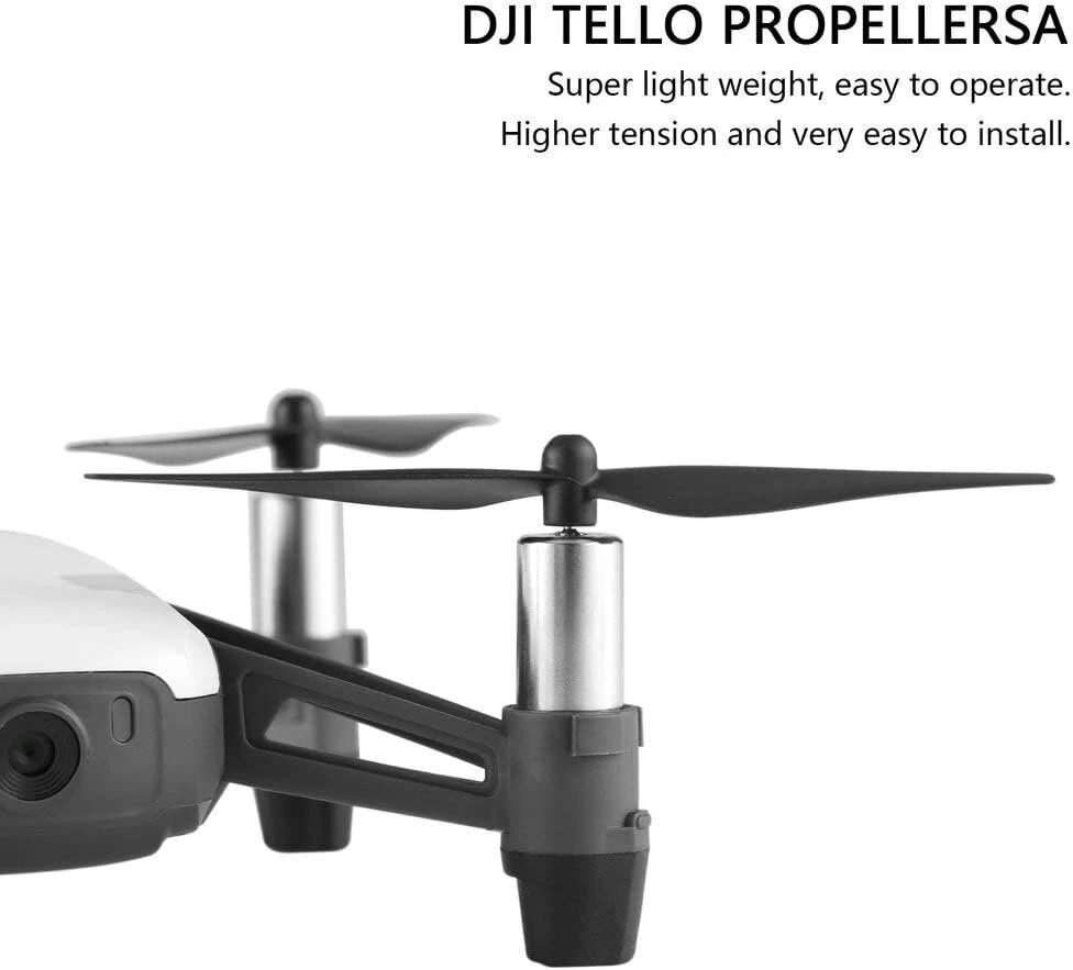 Dilwe Tello sraigtasparnis, greito atjungimo - aukščiausios kokybės anglies pluoštas - dronų sraigtų rinkinys, skirtas Tello dronui, 2 poros/rinkinys (juodas)