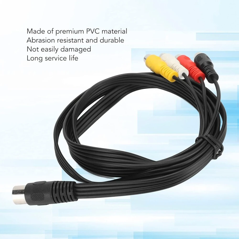 Din 5 kontaktų į 4 Rca moteriškas audio kabelis, 1.5m