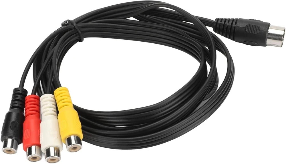 Din 5 kontaktų į 4 Rca moteriškas audio kabelis, 1.5m