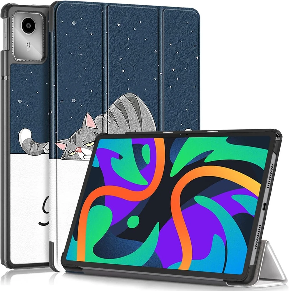 Dingguagua dėklas, skirtas Lenovo Tab M11 11 colių 2024 planšetiniam kompiuteriui Tb330fu, itin plonas apsauginis dėklas su automatinio užmigdymo/pabudimo ir stovo funkcija, skirtas Lenovo Tab M11 planšetiniam kompiuteriui, Lazy Cat