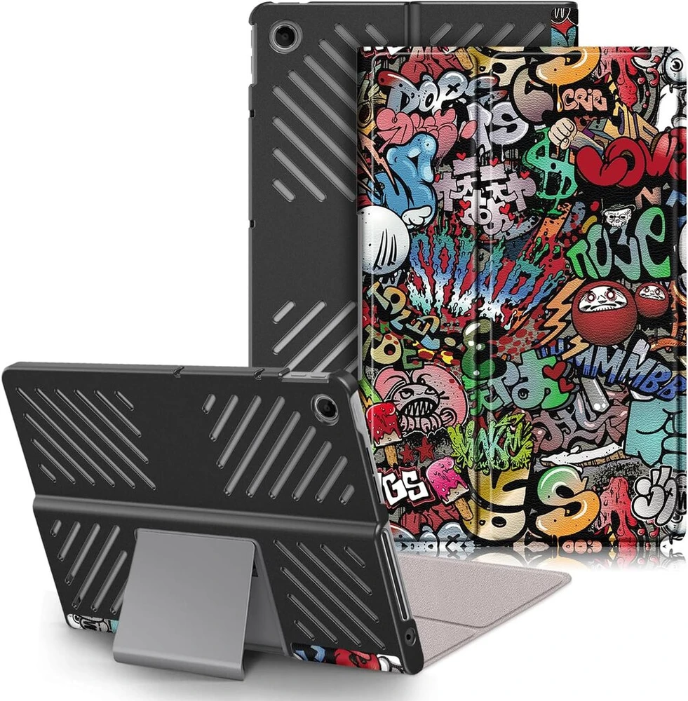 Dingguagua dėklas, suderinamas su Lenovo Tab Plus 11.5 colių 2024 Tb351fu, itin plonas apsauginis dėklas su stovo funkcija, grafiti