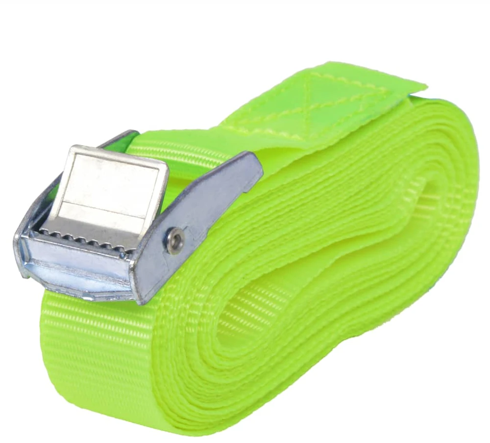 Dirželiai 10 vnt, 0,25 tonų, 5mx25mm, fluorescenciniai žali