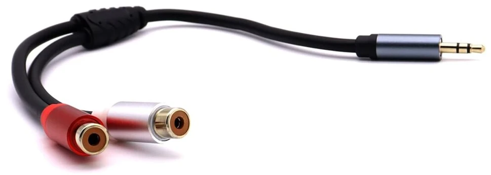 Discool 3.5 mm Trs Male į 2rca Female paauksuotas Y skirstytuvas kabelis, 1/8 į 2 Rca Aux prailginimo kabelio adapteris Od 4.5 Dvd, Tv/hdtv, vaizdo grotuvams, Cd grotuvams (0.3 m / 0.98 ft, M į F)