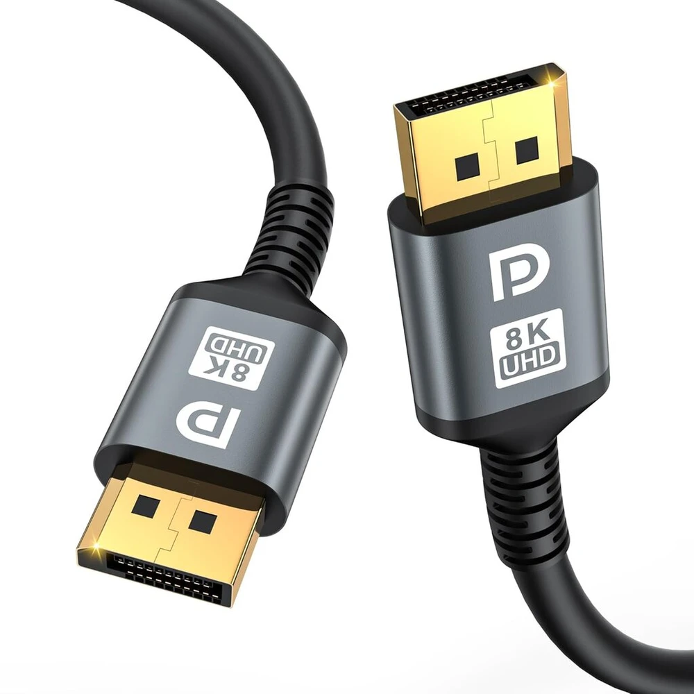 Displayport 2.1 kabelis 10m, 16k@60hz, 8k@120hz, 40gbps
