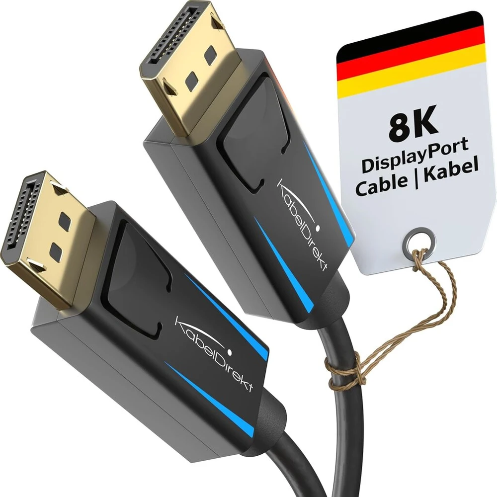 Displayport 8k kabelis 2m su užraktu, 32.4 Gbit/s