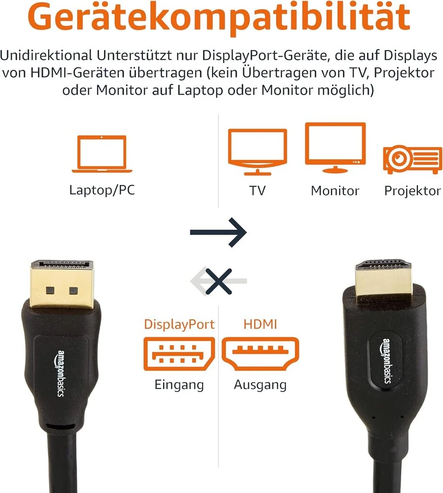 Displayport į Hdmi kabelis, 0.9 m