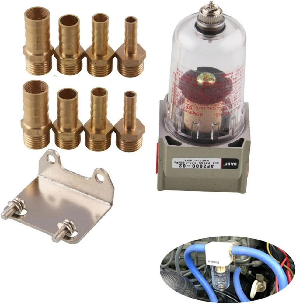 Divono degalų filtras automobiliams, automobilinis degalų filtras, universalus įmontuojamas benzino filtras, dujų, alyvos, skysčio filtras, motociklo degalų filtras, su 6 mm/8 mm/10 mm/12 mm jungtimi (sidabrinis)