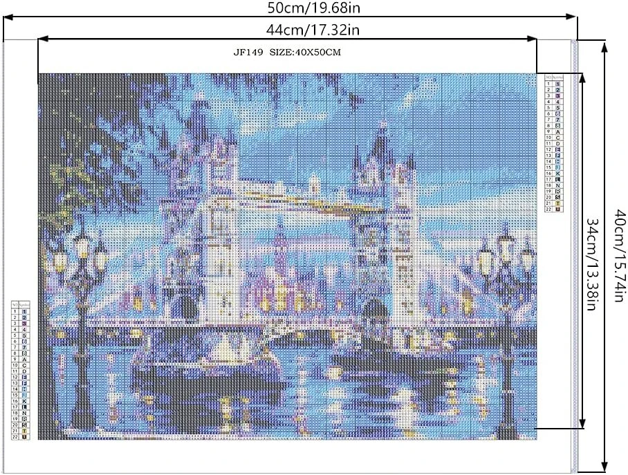 Diy kvadratinis deimantinis paveikslas kvadratiniais akmenimis 50 x 40 cm deimantiniai paveikslai didelis paveikslas siuvinėjimui kryželiu suaugusiems kalnų krištolo siuvinėjimo amatai kraštovaizdžio tiltas deimantinis meno sienų lipdukas