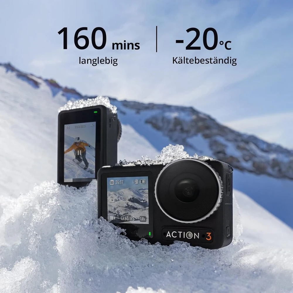 Dji Osmo Action 3 Standard Combo - veiksmo kamera su 4k Hdr ir itin plačiu matymo lauku, 10 bitų spalvų gyliu, Horizonsteady, atspari vandeniui, šalčiui ir patvari, Vlog kamera, skirta Youtube