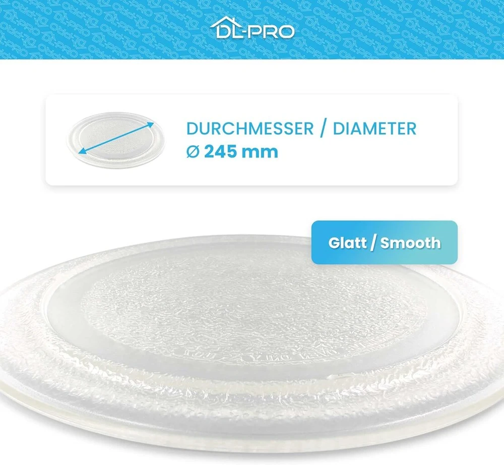 Dl-pro universali mikrobangų krosnelės lėkštė 24,5 cm lygi platforma stiklinė lėkštė stiklinė lėkštė stiklinė platforma 245 mm apvalus pakaitalas mikrobangų krosnelei