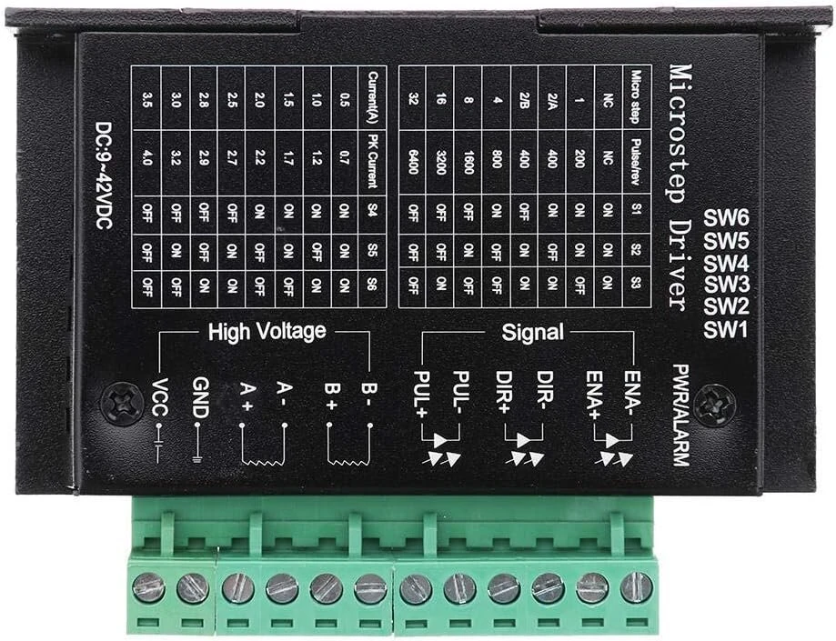 Dollatek Tb6600 4a 9-42v žingsninio variklio valdiklis Cnc, žingsninio variklio valdiklis Nema Tb6600 vienaašis dviejų fazių hibridinis žingsninis variklis Cnc