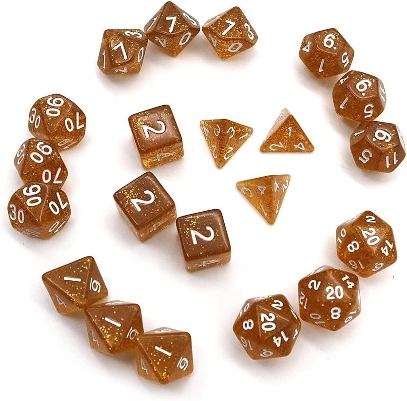Dollatek Žaidimų Kauliukų Rinkinys: 21 Vnt. D20, D12, D10, D8, D6, D4