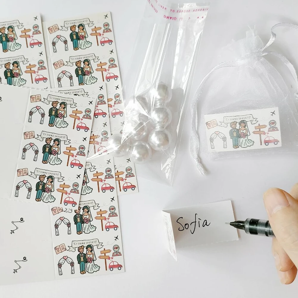 Dolplp! 50 originalių vestuvių dovanėlių rinkinys, 50 vestuvių dovanėlių rinkinys, 50 maišelių saldumynams, vestuvėms, dekoravimui kaip dovana