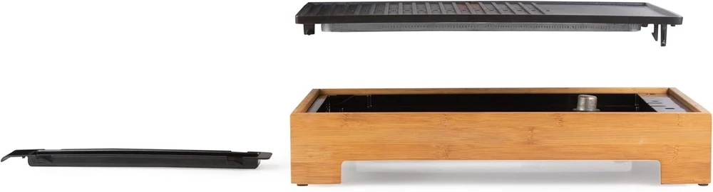 Domo do9271g plancha grilis bamboo style 42 x 28 cm wood effect 1800 w