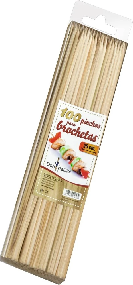 Don Palillo 100 vnt. bambukiniai iešmeliai 250x3mm Bbq desertų rankdarbiams (1)