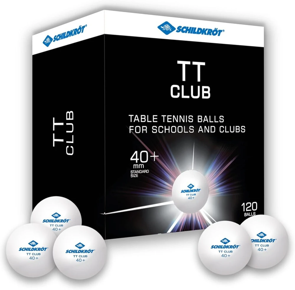 Donic-schildkröt stalo teniso kamuoliukai tt club 608532 treniruočių kamuoliukai poly 40+ kokybės, 120 vnt. didelėje dėžėje, balti
