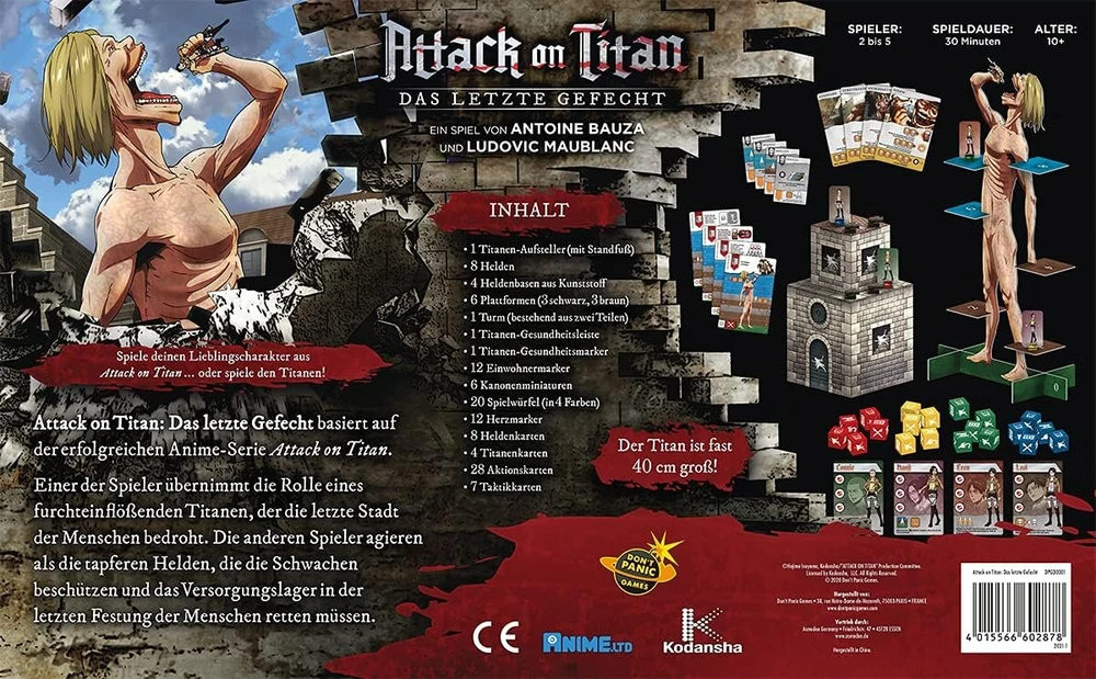 Don't Panic Games | Attack on Titan: The Last Battle | Connoisseur Game | stalo žaidimas | 2-5 žaidėjai | nuo 10+ metų | 30+ minučių | vokiečių