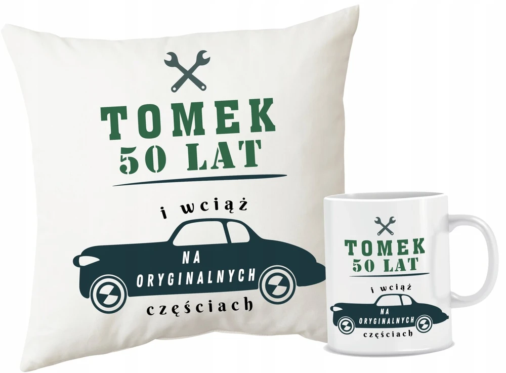 Dovanų rinkinys: 50-mečiui - puodelis ir pagalvėlė
