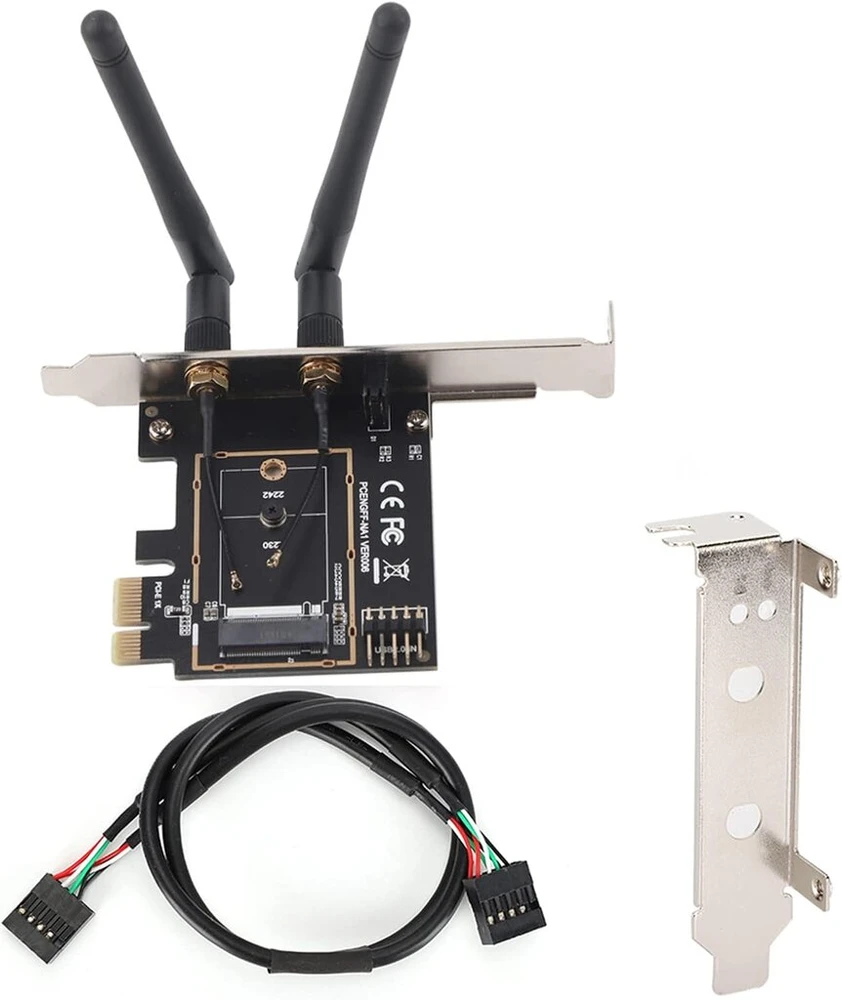 Dpofirs Pci-e 1x į Key A-e adapterio kortelė, Pci-e į Ngff M.2 Wifi belaidžio modulio adapterio kortelė Key A-e tinklo plėtimo kortelė, palaiko Win Xp, Win7, Win8, Win10, sistemą