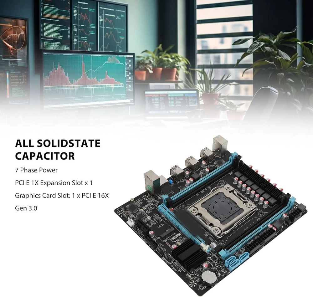 Dpofirs X99 Atx motininė plokštė, 4 kanalų Ddr4 žaidimų kompiuterio motininė plokštė su daugiapakopiu maitinimo šaltiniu ir 1000m tinklo plokšte, Nvme M.2 Pcie 16x Gen 3.0 Sata3.0 motininė plokštė stacionariam kompiuteriui