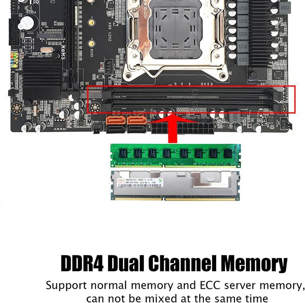 Dpofirs X99 V3 žaidimų pagrindinė plokštė Ddr4 Cpu platforma, skirta Cpu lizdui Lga 2011-3, palaiko Cpu tipą E5 V3/v4, I7-58xx/68xx serijas (atminties lizdas 4x Ddr4 Dimm viršuje