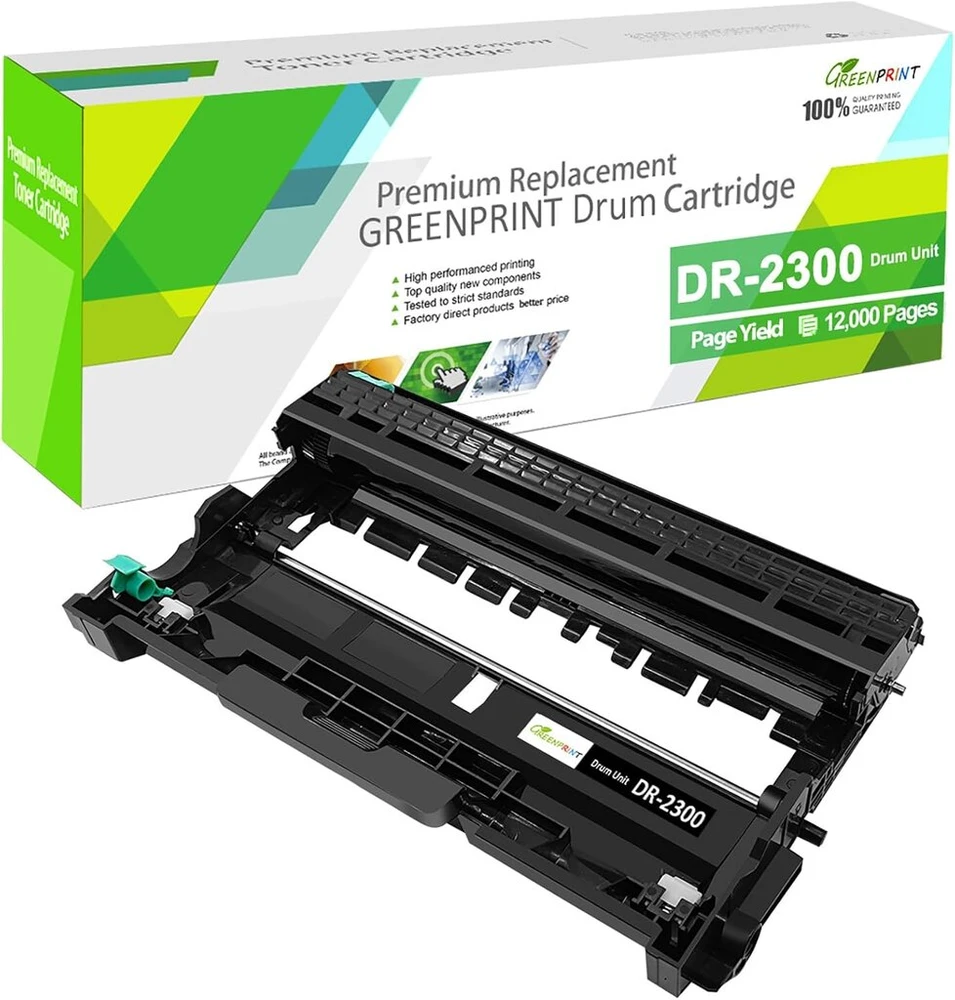 Dr-2300 dr2300 suderinamas būgno blokas, kasetė, 12000 puslapių, skirtas brother hl-l2300d l2340dw l2360dn l2365dw dcp-l2500d l2520dw l2540dw mfc-l2700dn l2700dw l2720dw l2740 dw spausdintuvui (juodas)