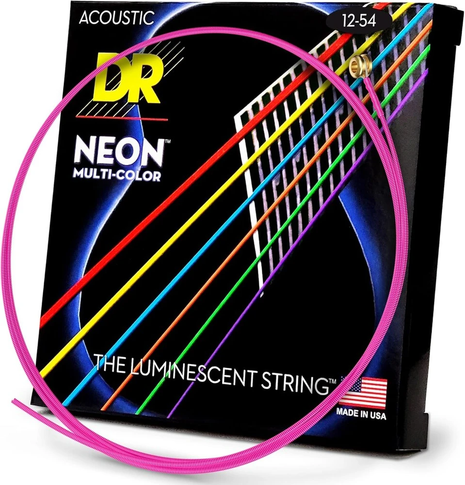Dr A Neon Mca-12 Hidef Akustinės Gitaros Stygos, Įvairiaspalvės
