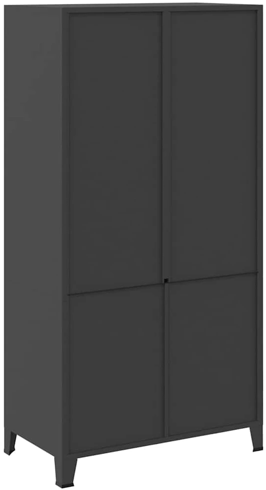 Drabužių spinta, juodos spalvos, 90x50x180cm, metalas