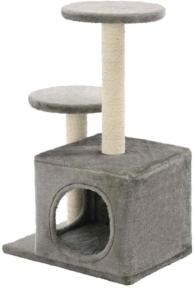 Draskyklė katėms su stovais iš sizalio, 60cm, pilka