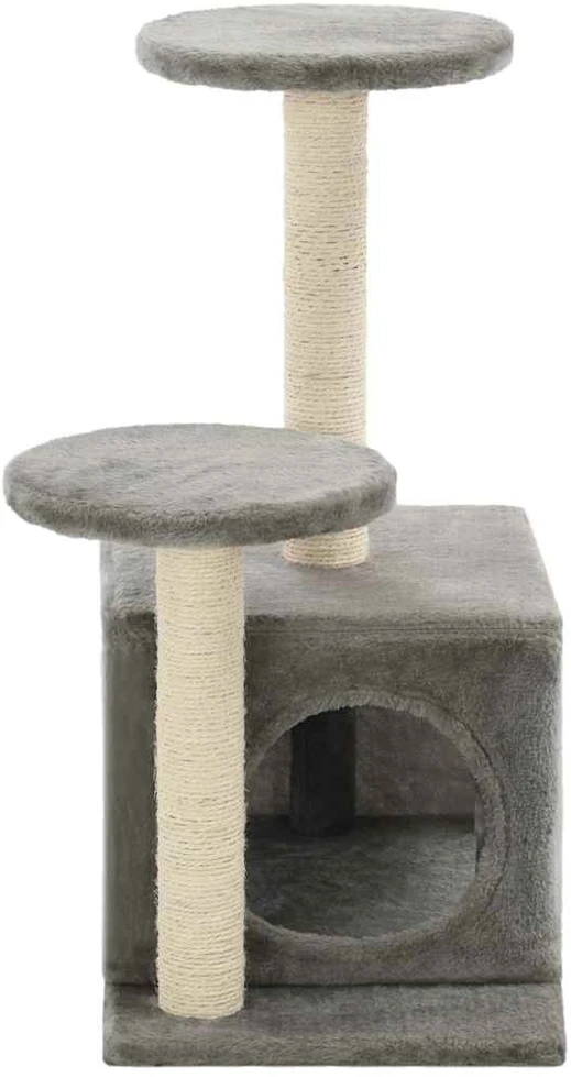 Draskyklė katėms su stovais iš sizalio, 60cm, pilka
