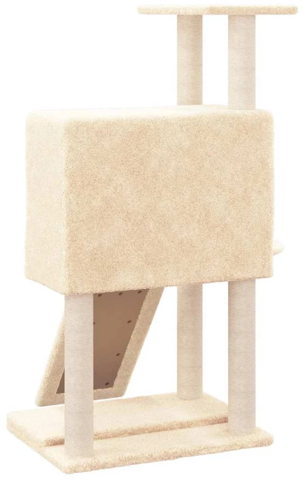 Draskyklė katėms su stovais iš sizalio, kreminės spalvos, 96cm
