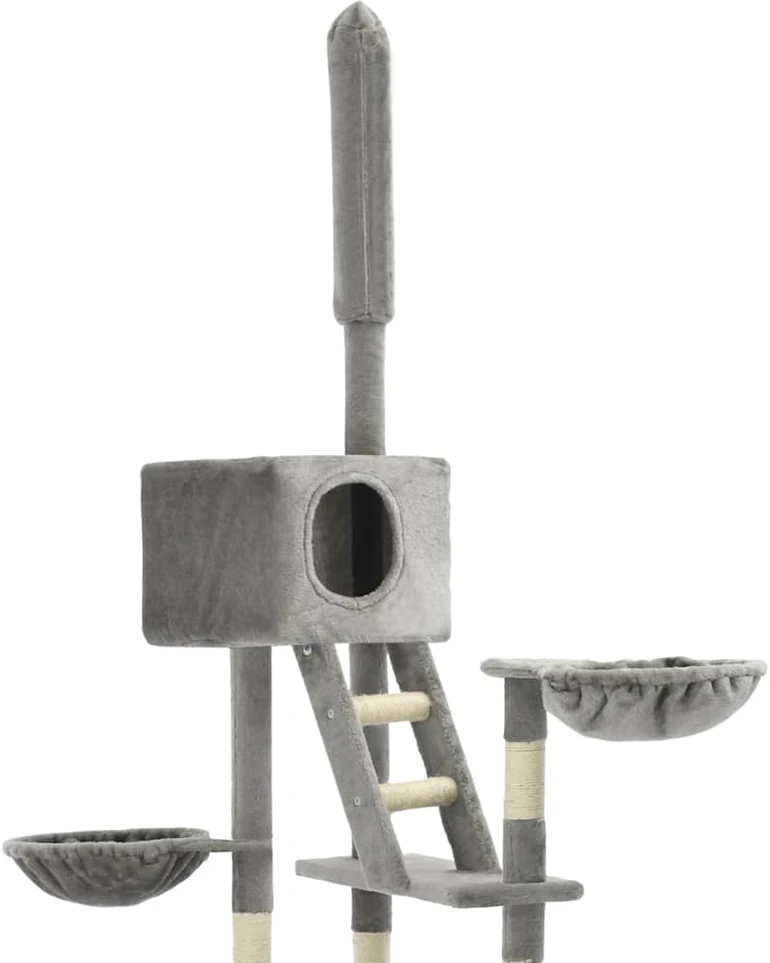 Draskyklė katėms su stovu iš sizalio, 230-260cm, pilka