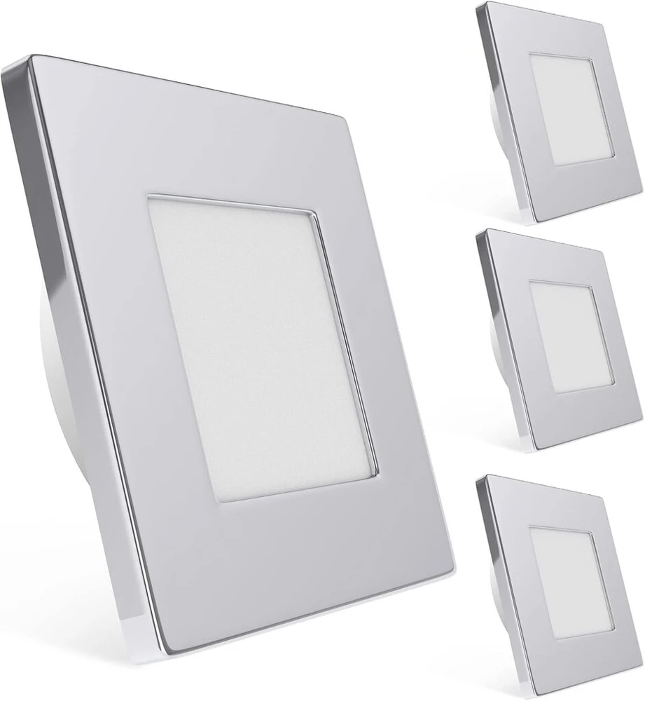 Dream lighting 12 V Led įleidžiamas prožektorius karavanui itin plokščias reguliuojamas Ip44 3 W 230 liumenų poliruotas paviršius šaltai balta