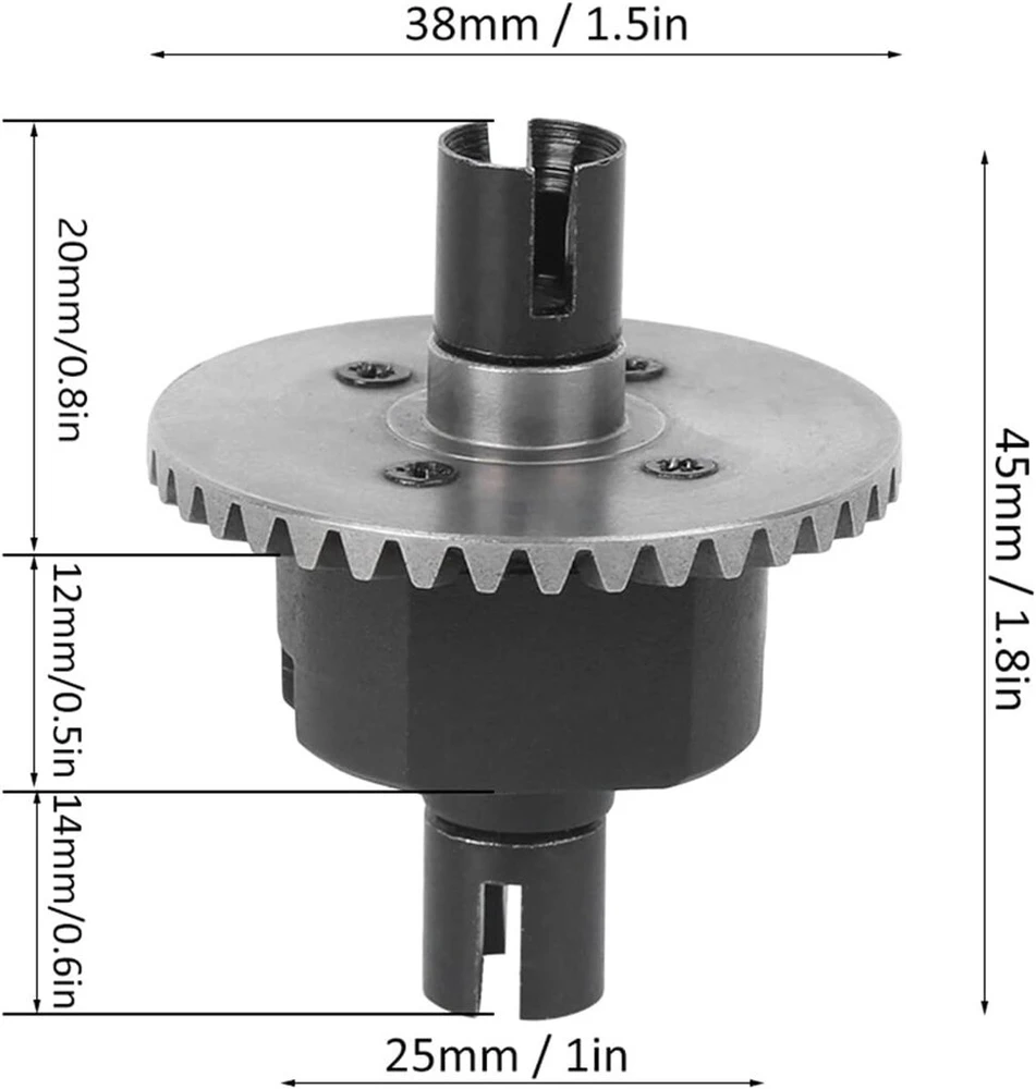 Drfeify rc diferencialinė transmisija, 1/10 rc automobilio nuotolinio valdymo diferencialinė transmisija, priedai, skirti modeliams hsp 94123/94111/94188