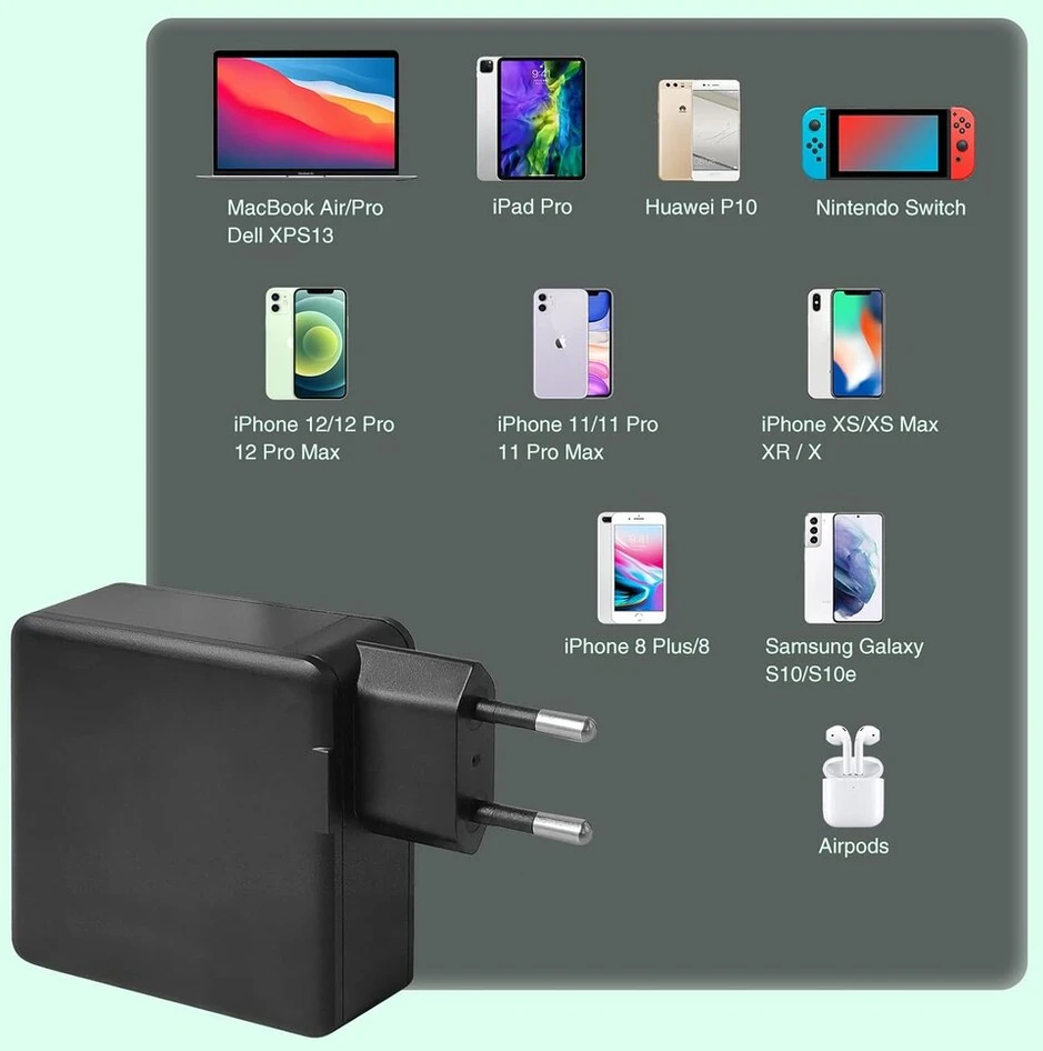 Dtk 120w usb c įkroviklis suderinamas su 100w usb c įkrovikliu gan usb c maitinimo šaltinis 4 prievadų pd įkroviklis