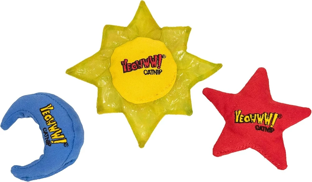 Duckyworld Yeoww Sun Moon and Stars (3 vnt.) žaislas katėms su katžole, 400g