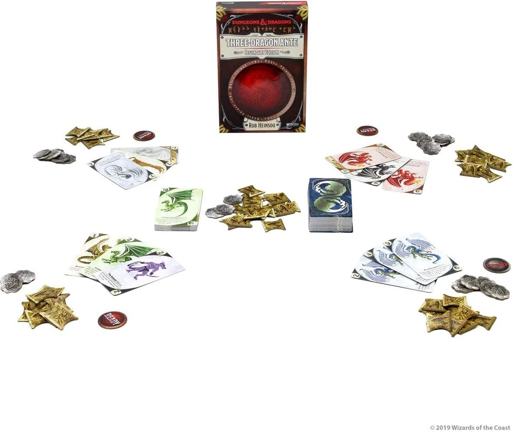 Dungeons Dragons Asmodee - three dragons in the dark: legendary edition, kortų žaidimas, itališka versija, 4046