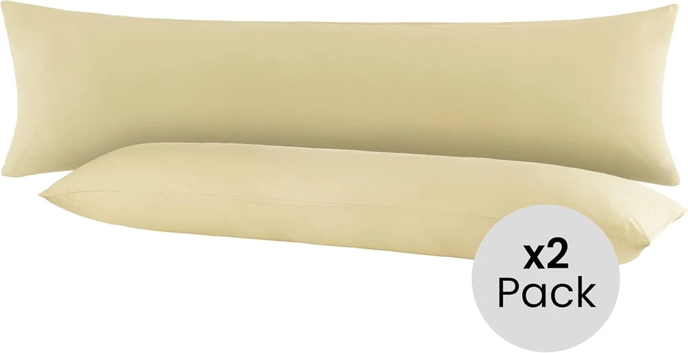 Dviguba pakuotė pagalvėlių užvalkalai pagalvėlės užvalkalas pagalvėlės išorė su užtrauktuku, 100% medvilnė - 15 spalvų ir 5 dydžiai 145x40cm balta / kreminė