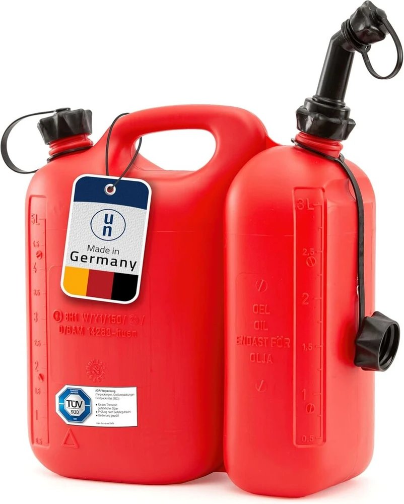 Dvigubas bakelis degalams ir alyvai 5.5 + 3l, raudonas