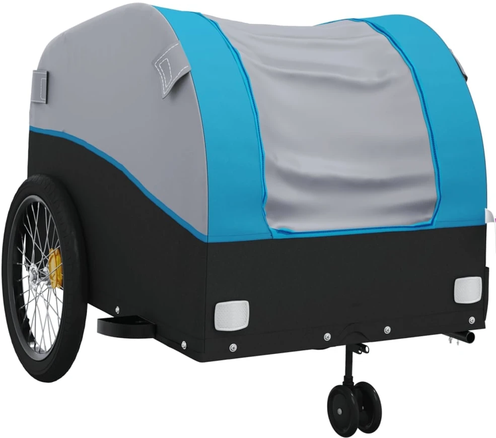 Dviračio priekaba, juodos ir mėlynos spalvos, 45kg, geležis