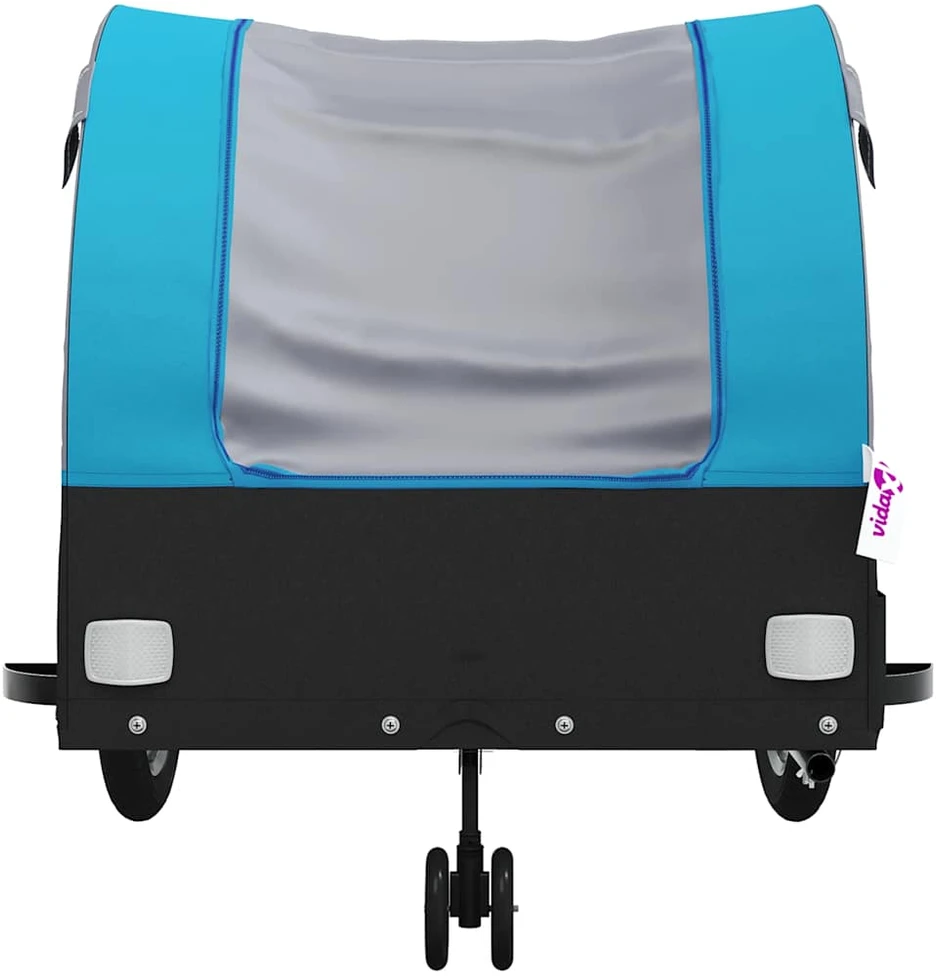 Dviračio priekaba, juodos ir mėlynos spalvos, 45kg, geležis