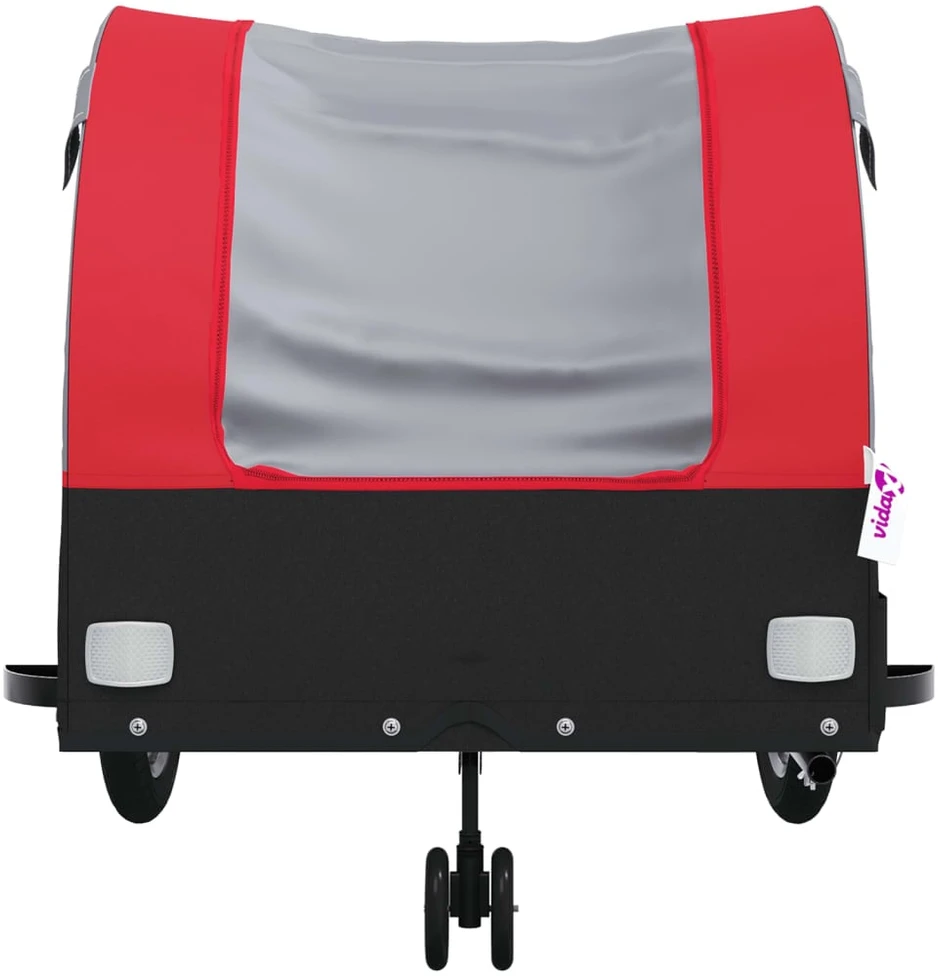 Dviračio priekaba, juodos ir raudonos spalvos, 45kg, geležis